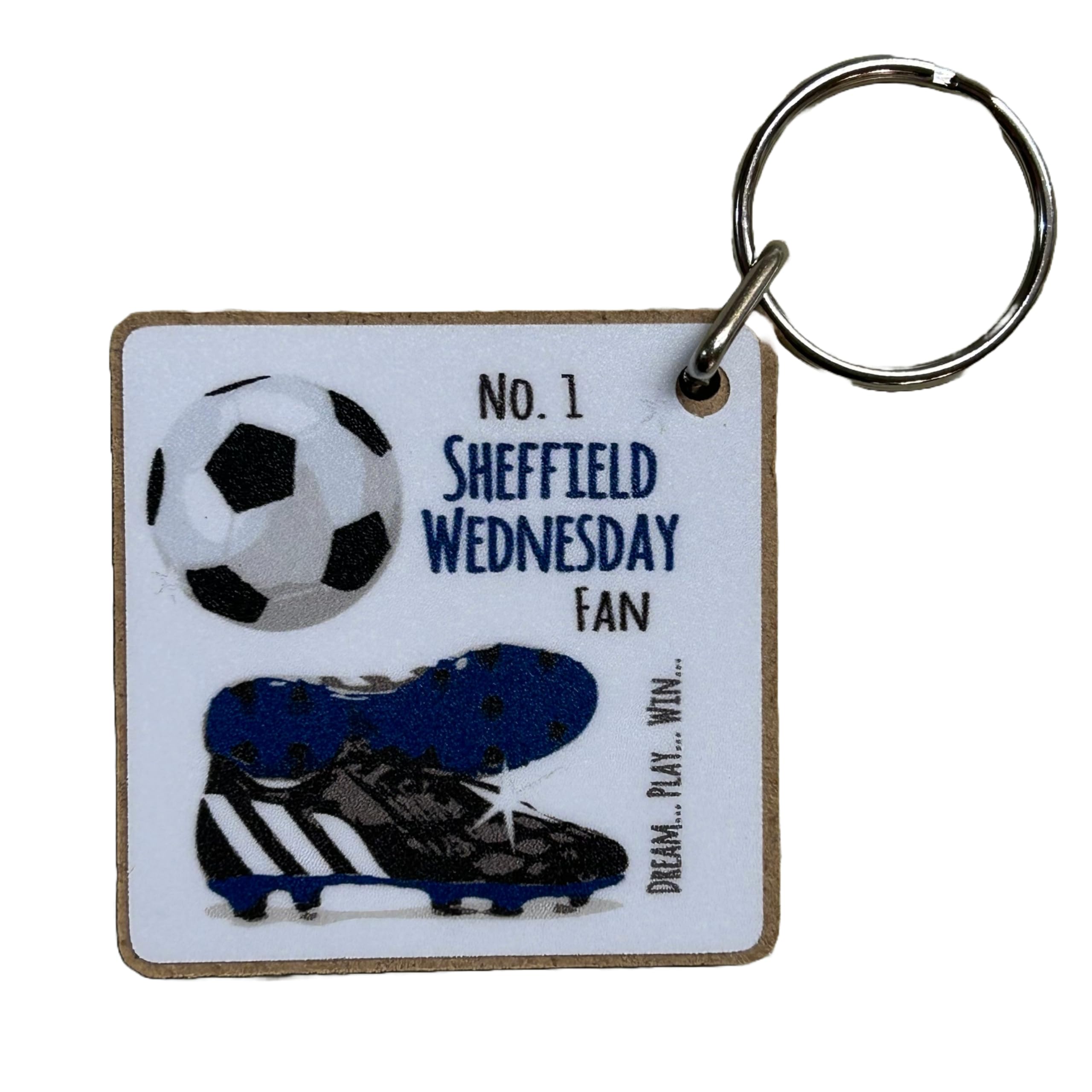 White Cotton Cards Unisex Sheffield Wednesday Owls Fc Football Club Fan - Keyring (K-Fn36)