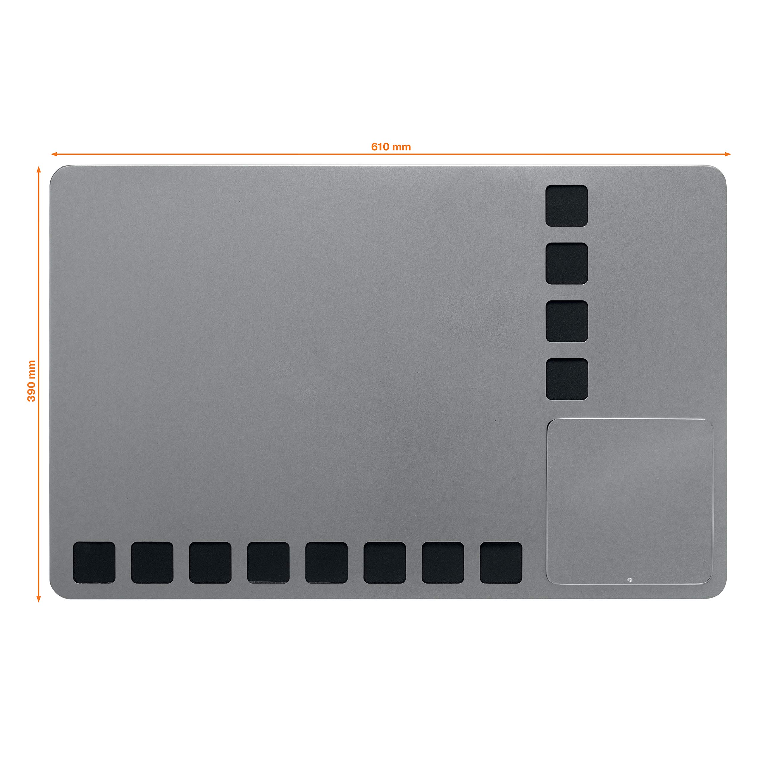 Rexel Nobo - Pizarra magnética combinada con cuadrículas espuma + kit escritura 610x390 mm, color plata