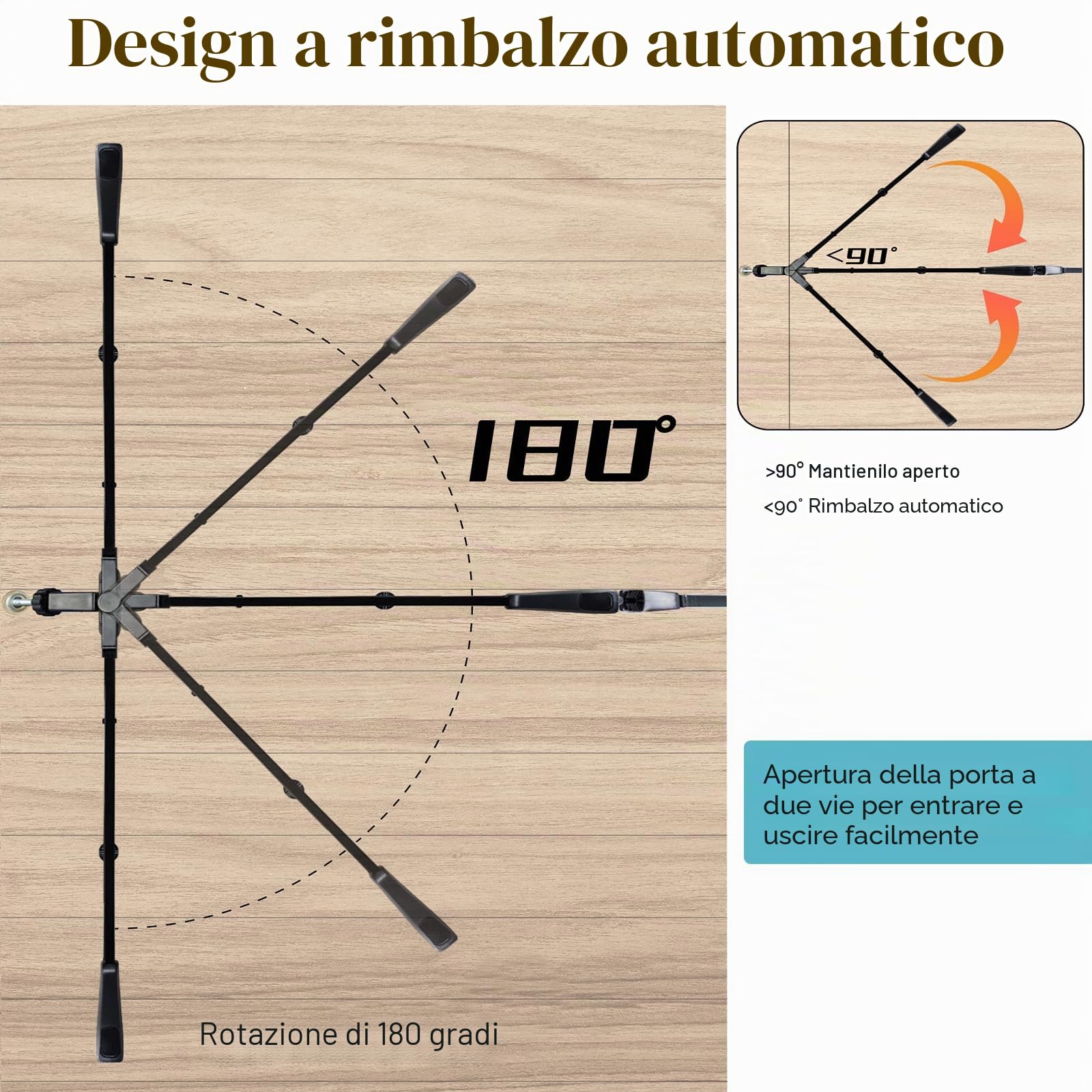 Aufun cancelletto per scale, cancelletto di sicurezza per bambini senza foratura, per 105-115 cm chiusura automatica, cancello in metallo, cancelletto di sicurezza per cani con gattaiola (nero)