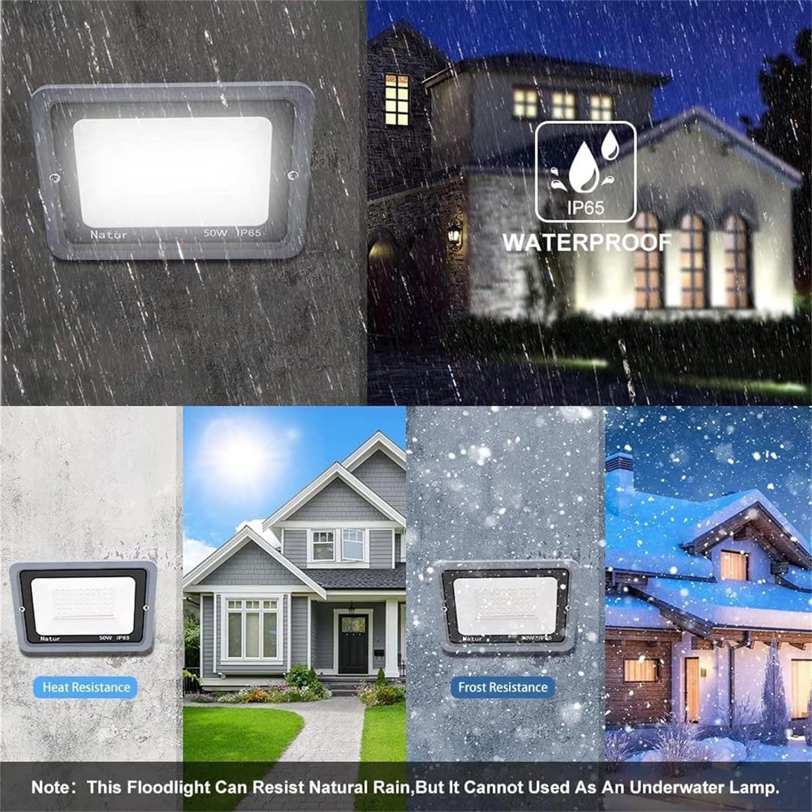 Proiettore a LED da 800 W, 1000 W, super luminoso, per esterni, impermeabile, IP65, alimentazione a rete, per giardino, cortile, garage, parco