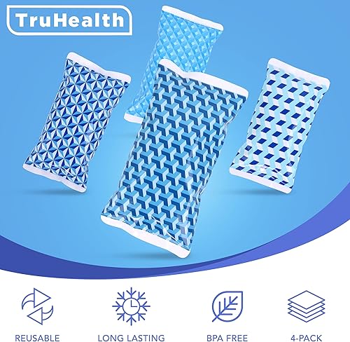 Miniatura 2 de TruHealth Paquetes de hielo para bolsas de almuerzo  Bolsas de hielo reutilizables para refrigerador y lonchera  Paquetes de hielo de gel de larga
