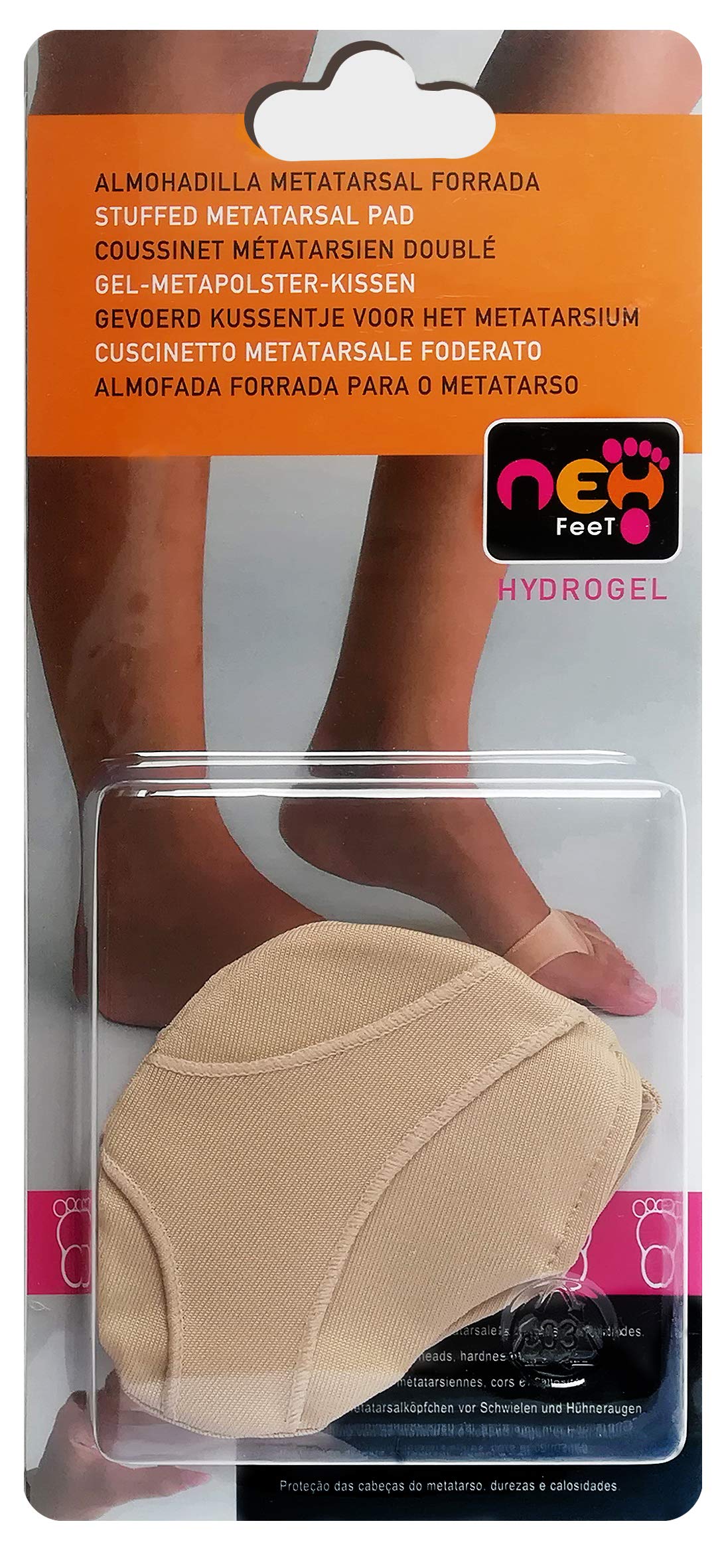Neh Feet TI21058.10 - Almohadilla Metatarsal Forrada con Gel; talla Unica Nude