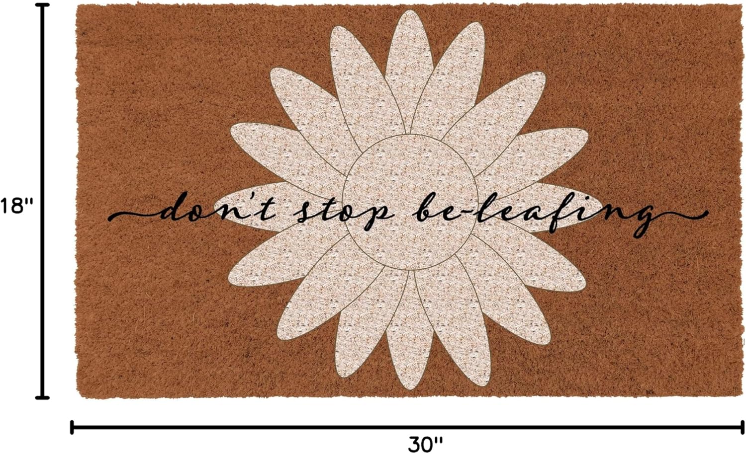 Coco Mats N More Don't stop be-leafing - 18" x 30" Made in USA - Entryway Sustainable Welcome Spring Original Design Rugs Durable Vinyl Backed Prime temps Entry Mat for Patio Natural Coir Outdoor Mat