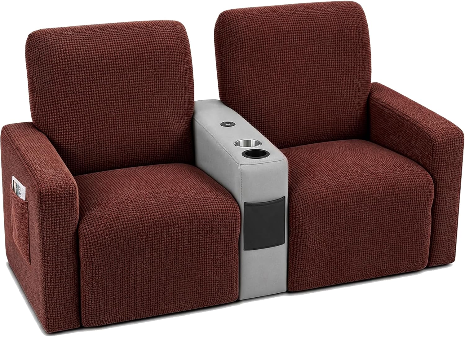 RV Recliner Covers Set of 6 for Loveseat, Light Gray