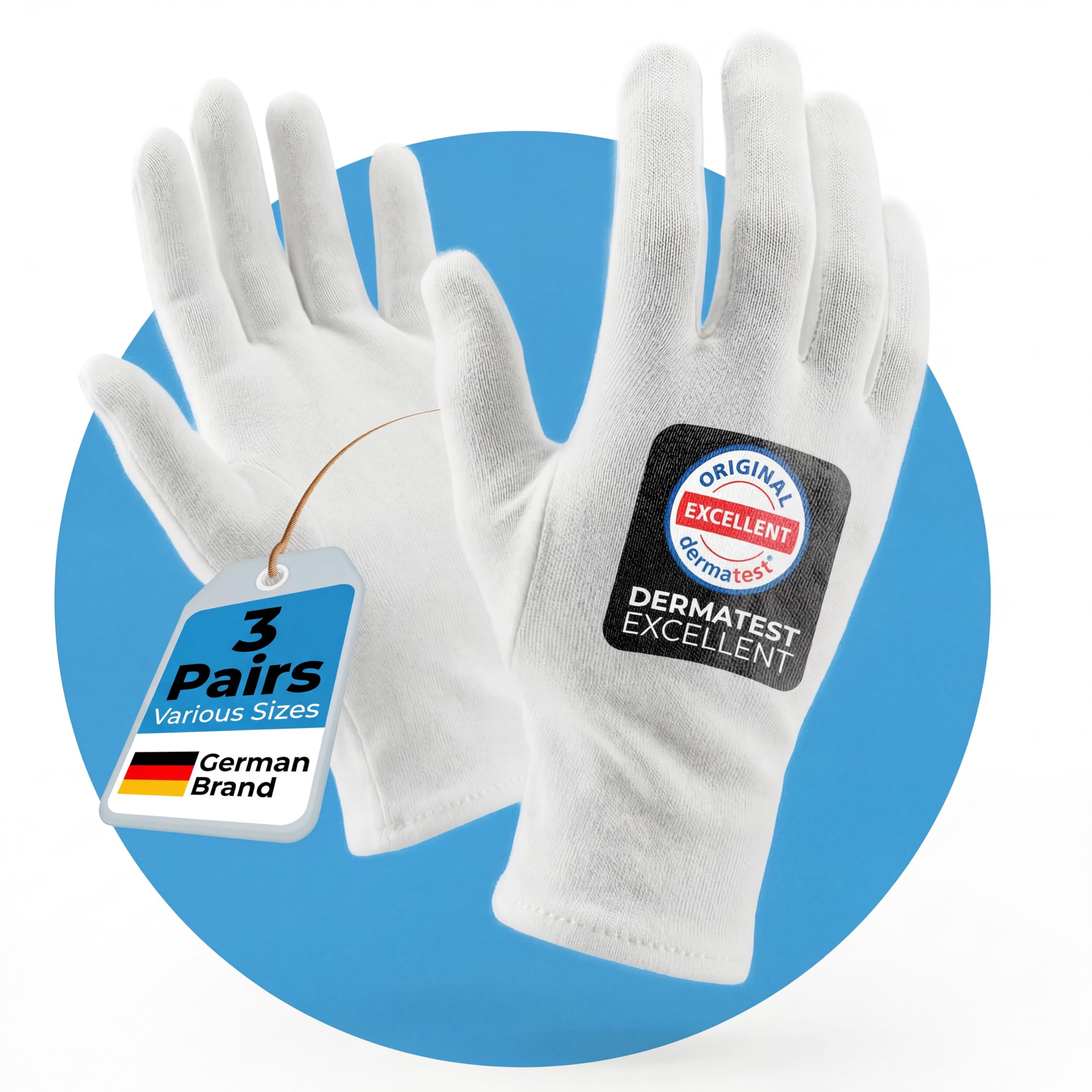 Dermatest Very Good Cotton Gloves – Extra Soft Cotton Gloves Made of 100% Cotton – Jersey Gloves – White Twisted Gloves – Premium Cosmetic Gloves in 4 Sizes, White, L (6er Pack)-image-37