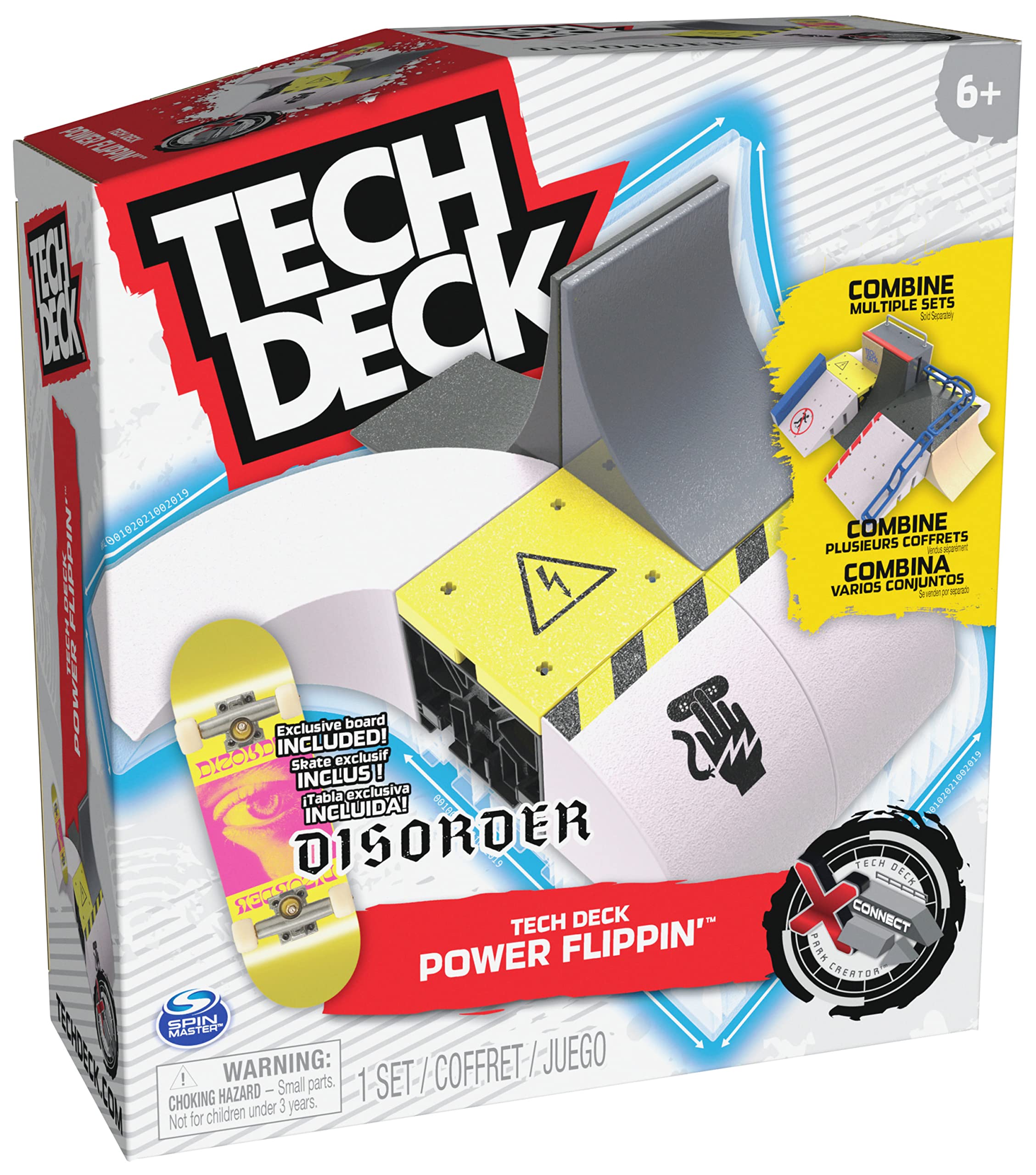 Tech Deck, Power Flippin, X-Connect Park Creator, Ensemble de Rampe Personnalisable et à Construire avec Touche Exclusive, Jouets pour Enfants pour garçons et Filles à partir de 6 Ans