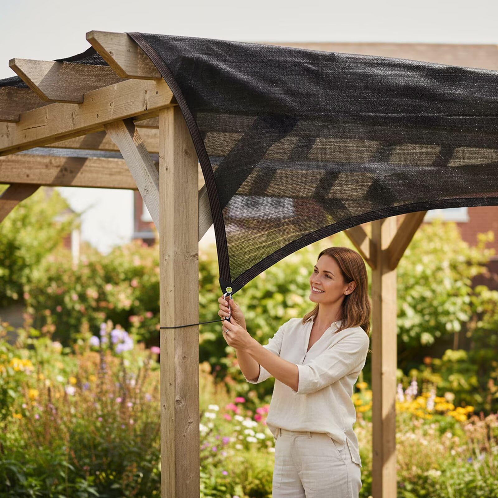 Toile d'ombrage 90% de résistant aux intempéries, Respirant. Protection Solaire pour Plantes, Serre, terrasse, Tente de Jardin, Niche pour Animaux domestiques1.5x11.5 m