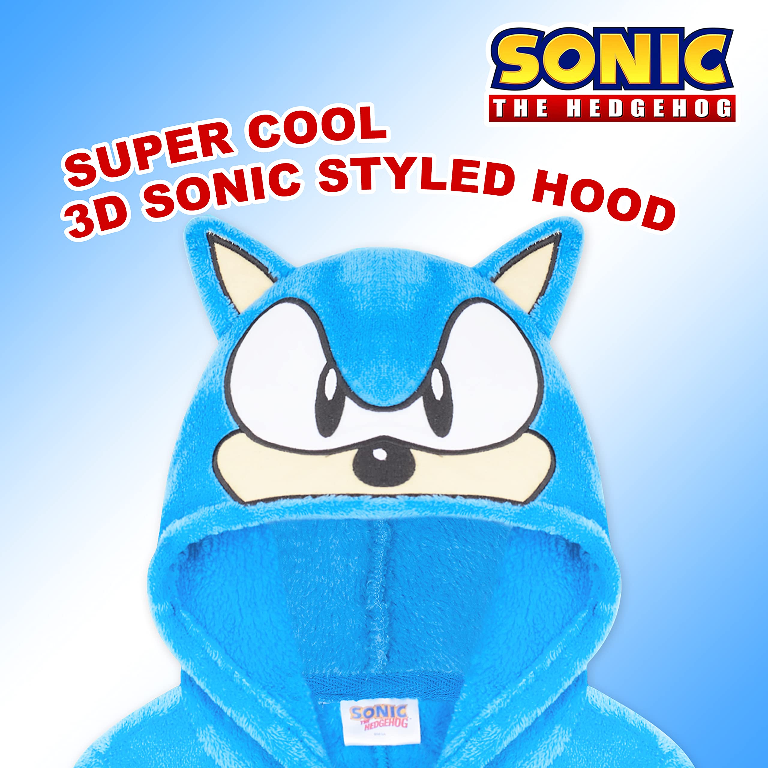 Sonic The Hedgehog Pijama Cuerpo Entero, Disfraz Sonic, Regalos para Niños 4-14 Años (5-6 Años, Azul)