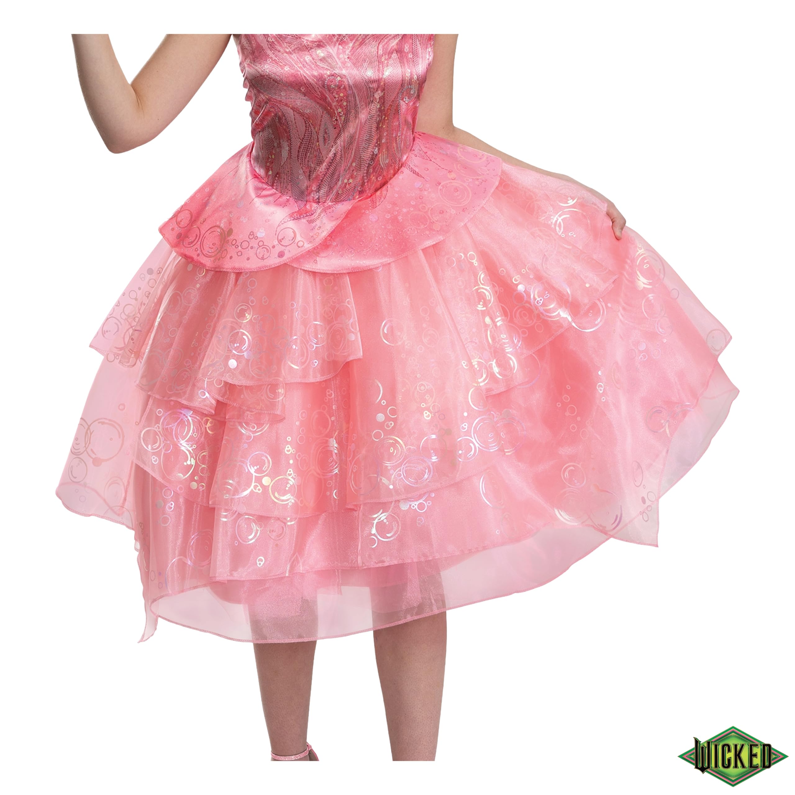 Wicked, Disfraz de Glinda Malvada para adulto, con licencia oficial de Disguise, ajuste cómodo y diseño detallado, tallas 15 a 18 (L)