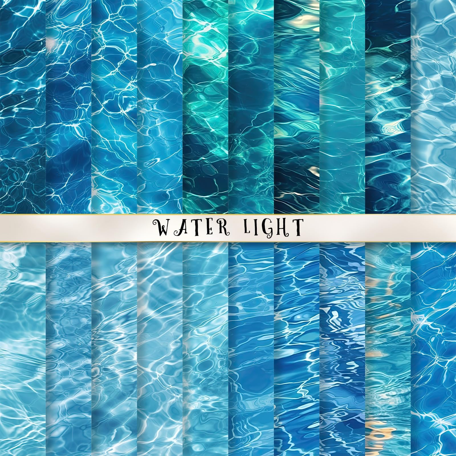 40 Sheets Ocean Waves Pattern Paper Blue Sea Scrapbook Specialty Paper Double Sided for Summer Beach DIY Crafts Card Making Photo Album Decor, 6 x 6 Inch