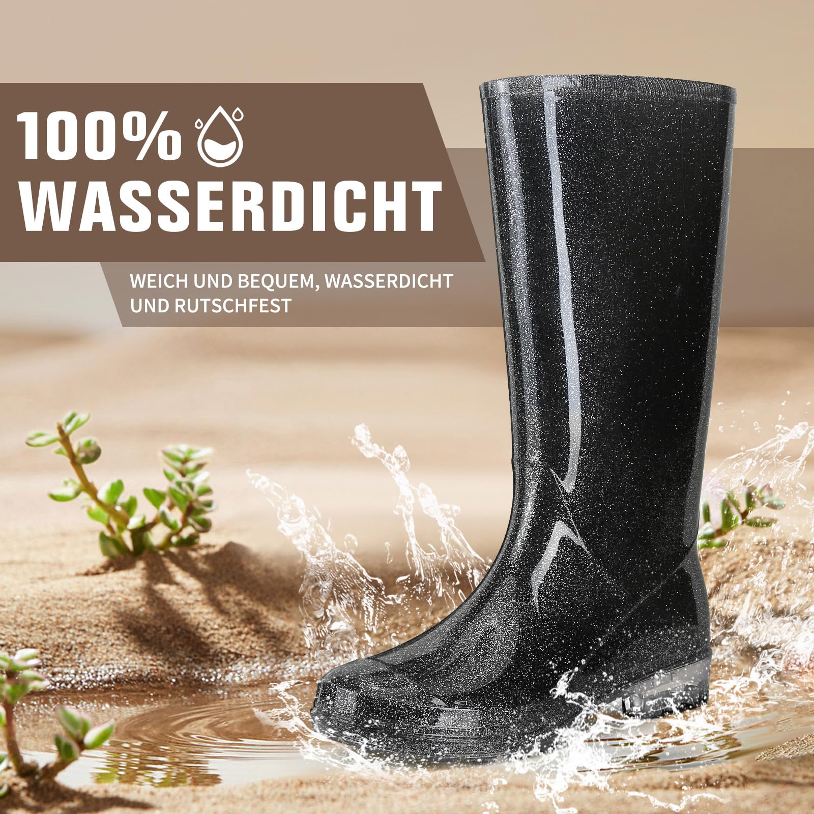 Foinledr Stivali Di Gomma Estivi Donna, Comode Leggere Stivaletti, Adulto Impermeabile Giardinaggio Scarpe