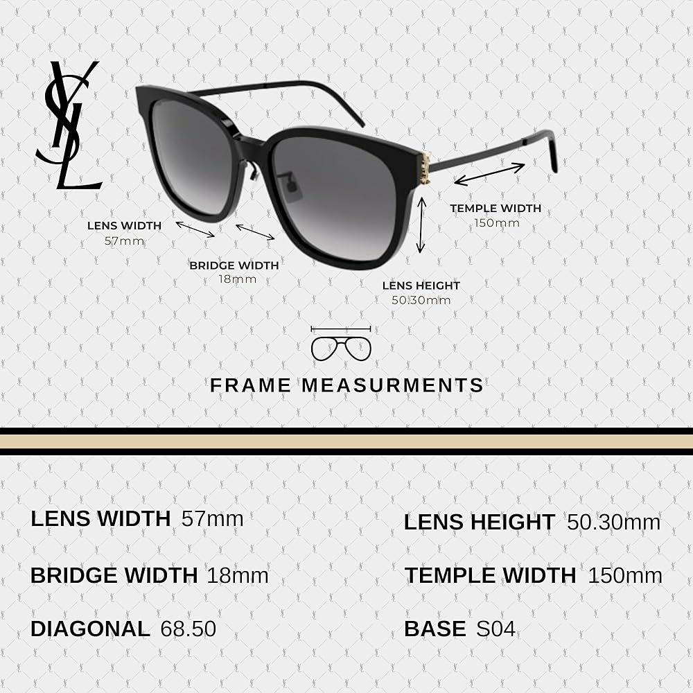 Amazon.com: SAINT LAURENT SL M48S C/K Sunglasses With Eyewear Kit
