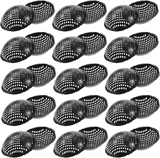 Angoily Round Planter 50pcs Flower Pot Hole Mesh Pad Plastic Bonsai Bottom Grid Mat Drainage Mesh Hole Screens Soil Loss Pad for Flower Plant Bonsai Succulent Pot Garden Black Potted Plants