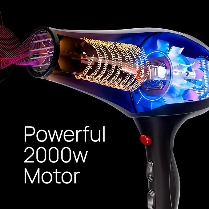 Secador de cabello Trezoro profesional 2000W negro miniatura 6