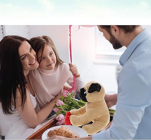 Miniatura 8 de DolliBu I Love You - Peluche de San Valentín con ojos grandes, lindo animal de peluche con corazón rojo y nombre, regalo personalizado para el día