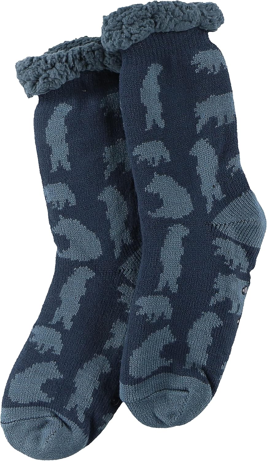 Lazy One Women’s Plush Slipper Socks – Sherpa Lined House Socks with Non Slip Grips, Cozy Winter Indoor Slippers for Women