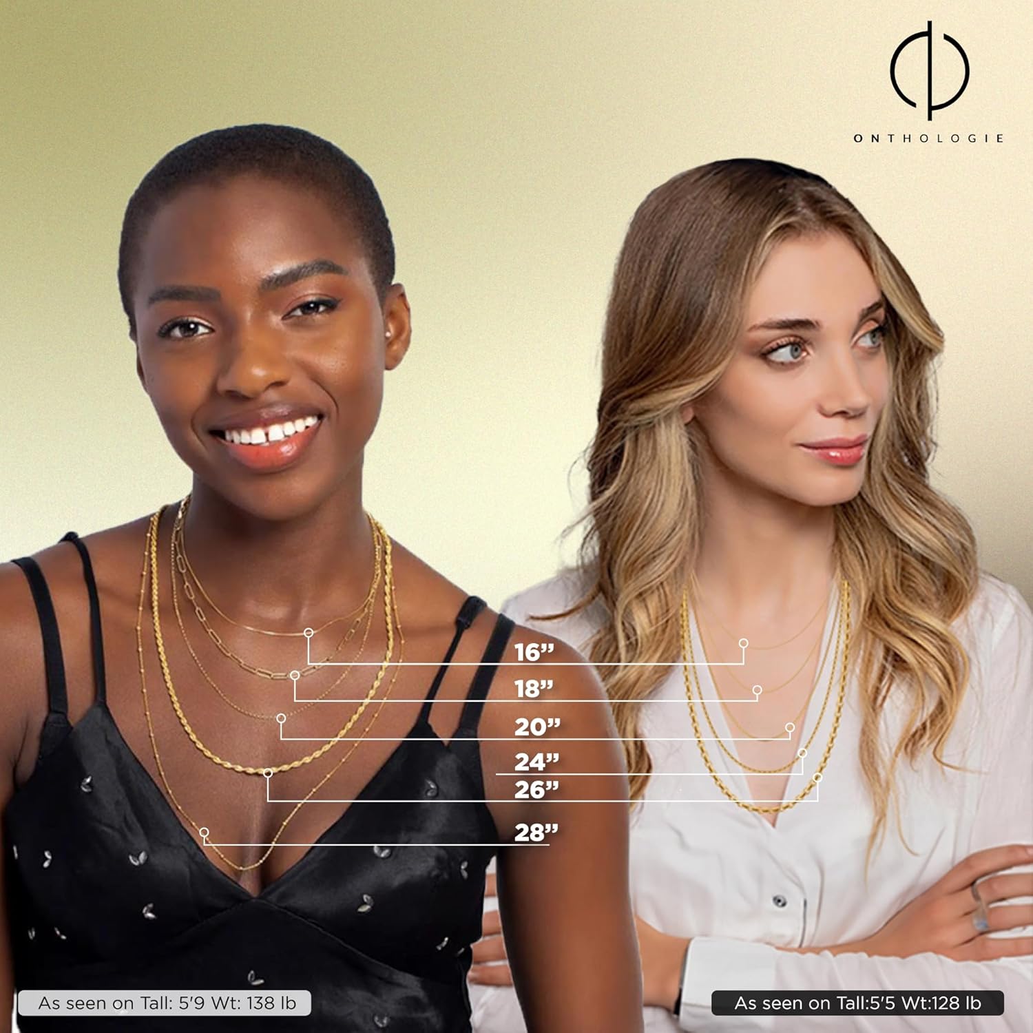 Water-Resistant Herringbone Chain Necklace for Women Men, Real Gold Over Sweatproof, Everyday Wear, 2mm-2.5mm-3mm-4mm-5mm Wide Flat Snake Chain 14k White Gold Coating Stainless Steel - Image 7