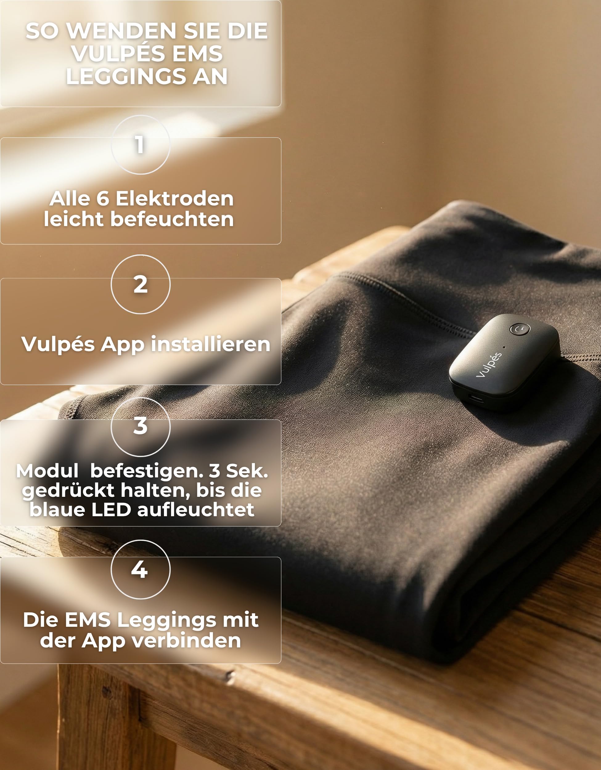 Vulpés Motion – Smarte EMS Leggings zur Muskelaktivierung von Po, Hüfte & Oberschenkelrückseite