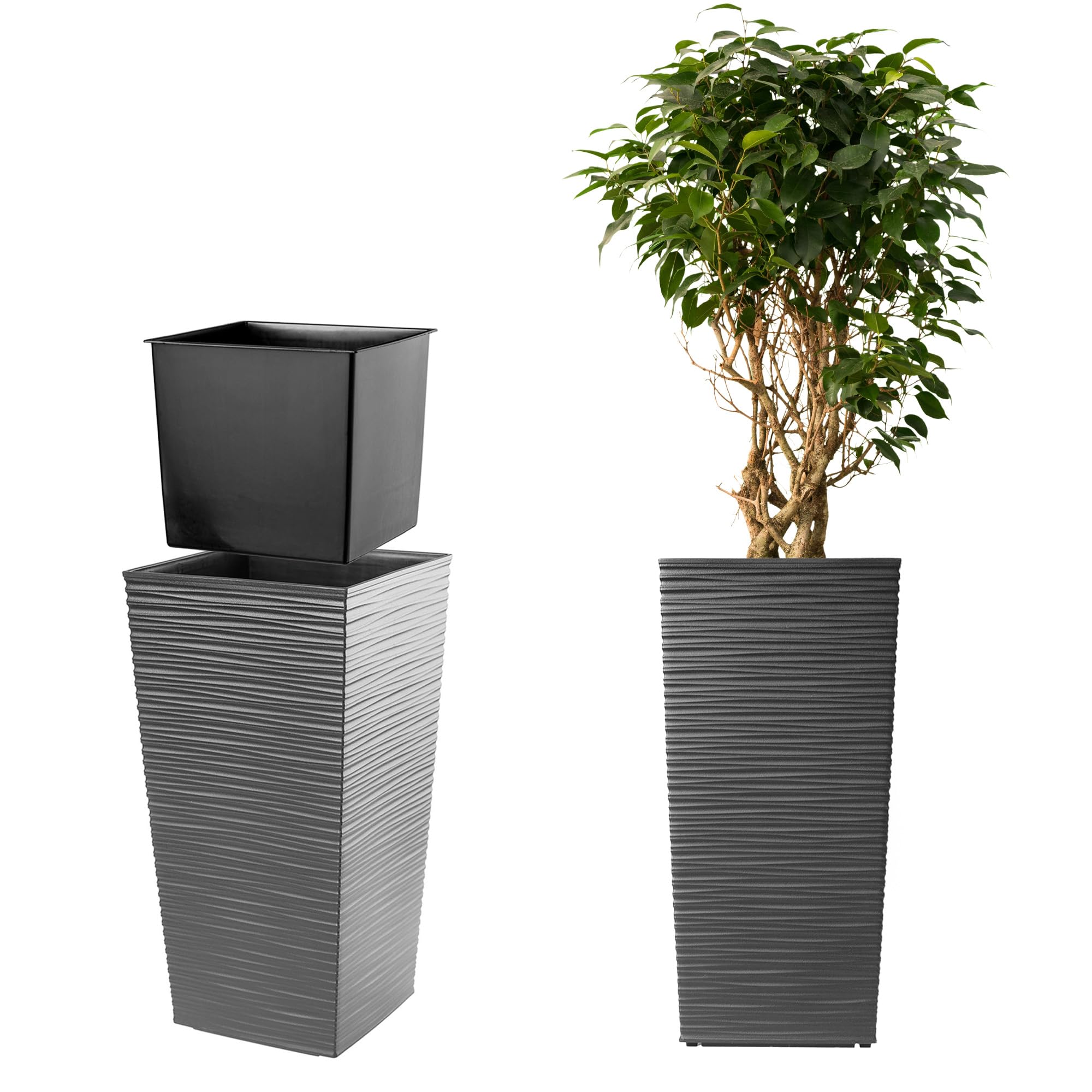 Vasi Da Esterni, Interni E Da Giardino - Decor Home- EURO3PLAST- SERRALUNGA- Colore Grigio - Foto 5