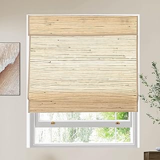 LETAU Natural Ramie and Jute Shades for Windows, Cordless Light Filter/S...