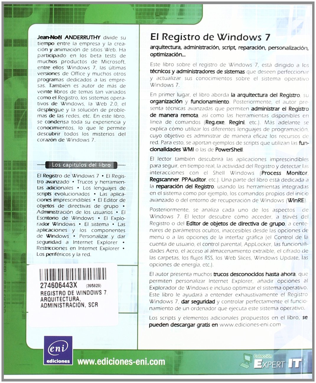 REGISTRO DE WINDOWS 7, EL. ARQUITECTURA, ADMINISTRACION, SCR