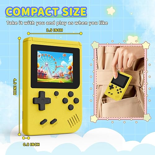 Miniatura 5 de Mini consola retro (amarillo)