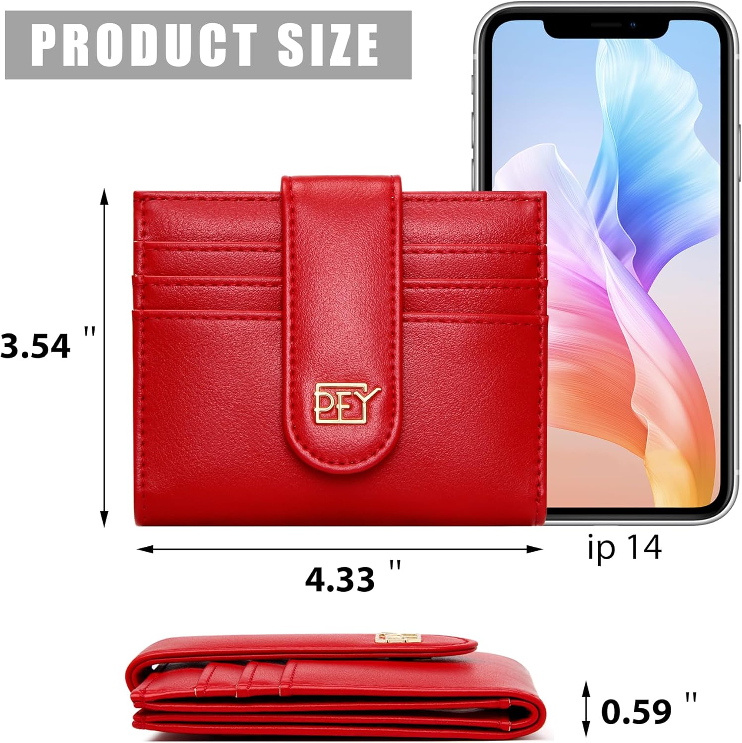 Badiya Small Wallets for Women Bifold Multi Card Case Wallet Slim Credit Card Holder with Zipper Coin Purse - Image 5