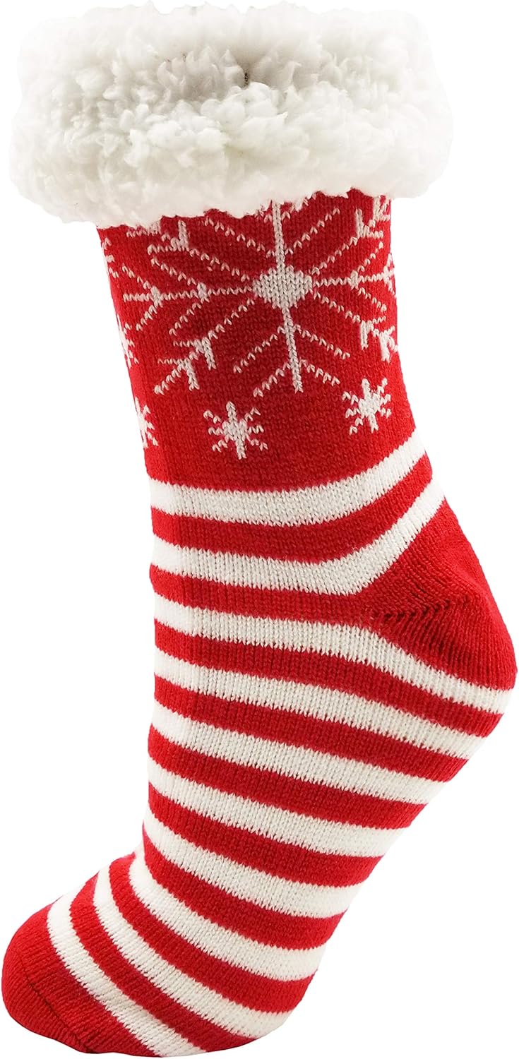 Winterlace Fuzzy Fluffy Slipper Socks, 3 Pairs Womens Sherpa Non Slip Plush Comfy Cozy Cabin Sock - Image 6