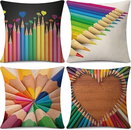 Juego de 4 fundas de almohada suaves para el día de San Valentín, fundas de almohada cuadradas de terciopelo decorativas de 18 x 18 pulgadas