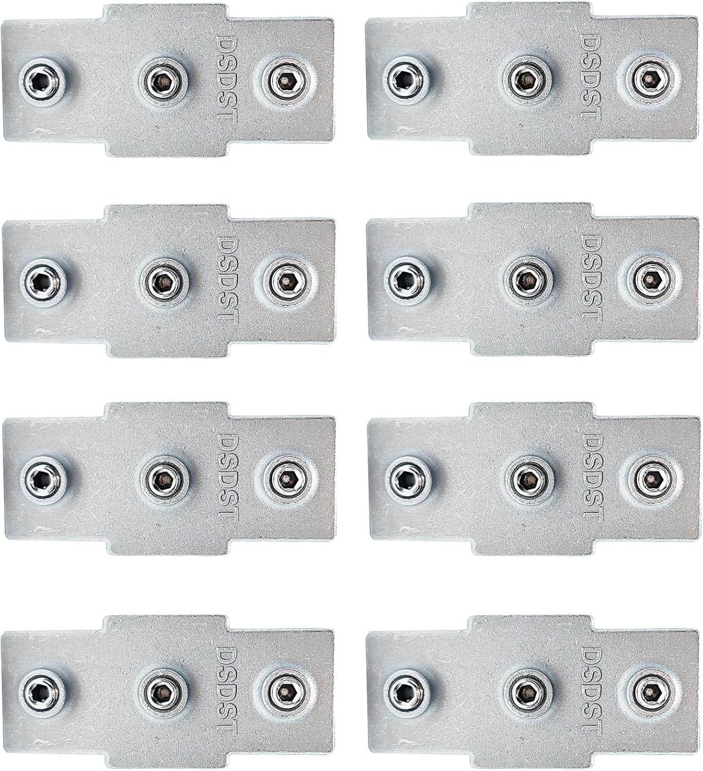 8 Pcs 25mm Straight Line 3 Way Square Tube Connector, Aluminum Alloy Tubing Corner Coupler, Pipe Fixed Joint, Tube Clamp Fittings for Fence Shelf Structural Stabilized, 3-3.5mm Thick