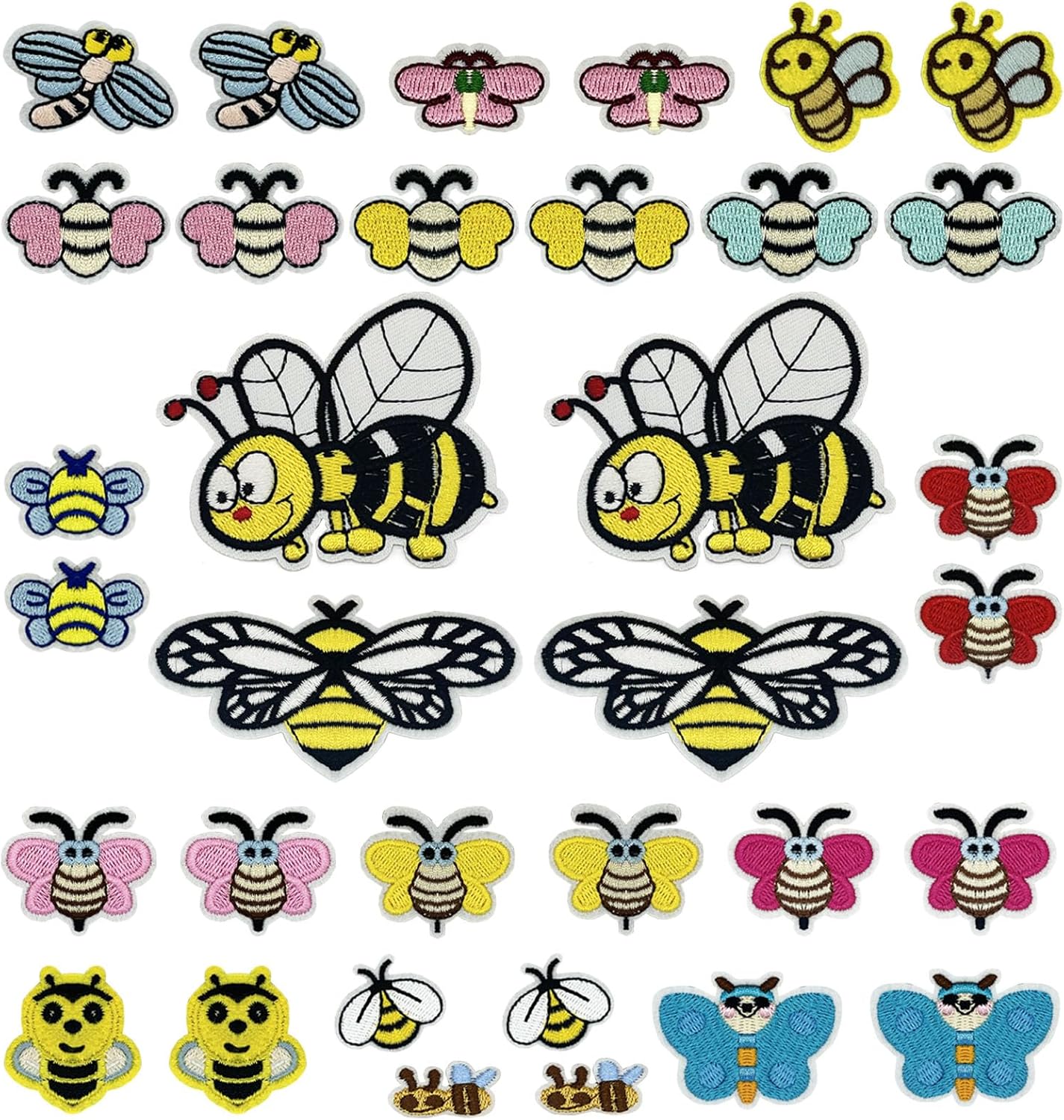 34Pcs Bee Embroidered Patches, Insect Iron on Jordan Ubuy