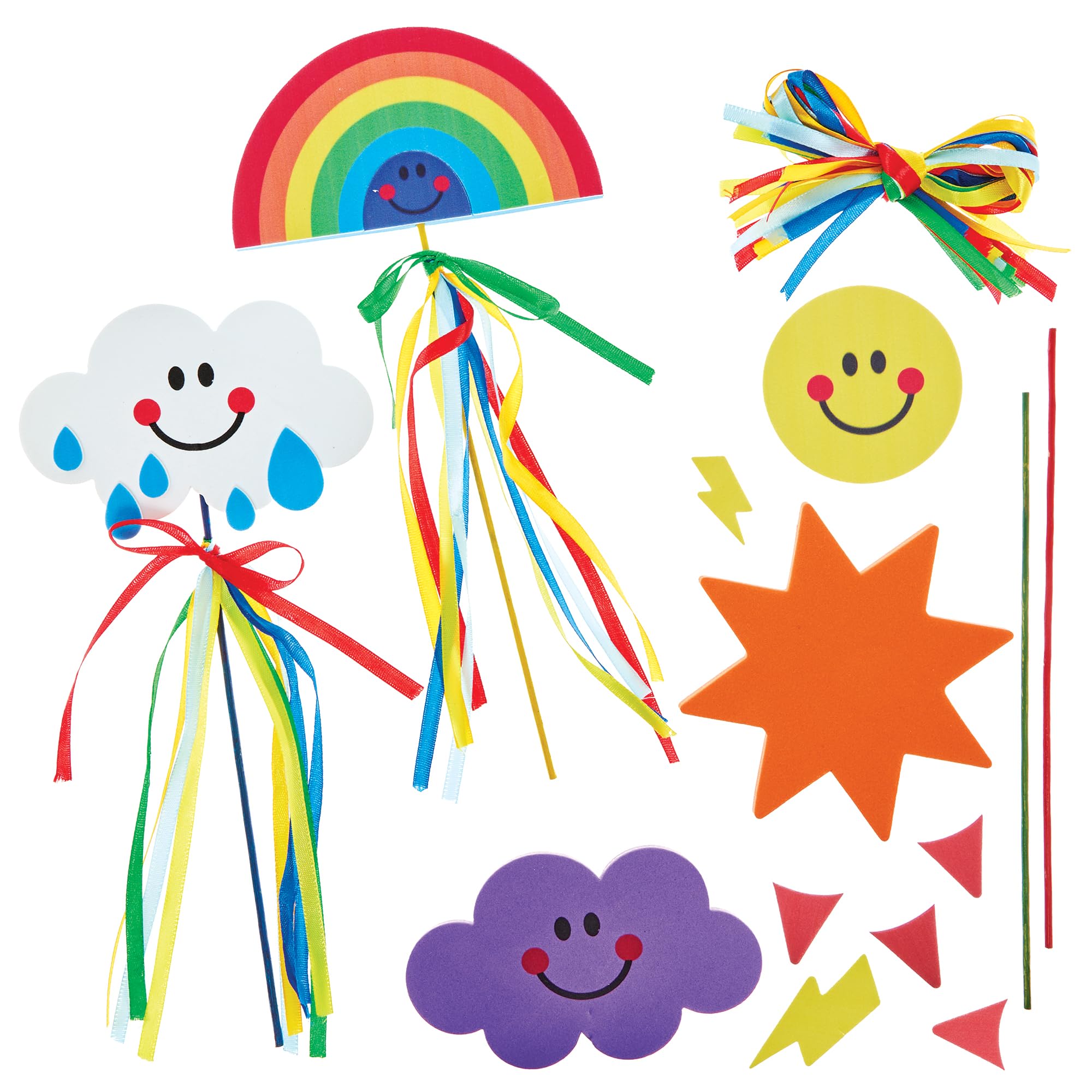 Baker Ross FN389 Weather Wand Kits - Pack of 4, Arts and Crafts for Kids, Educational Crafts for Kids