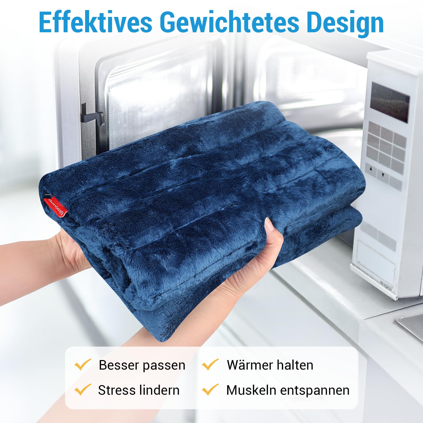 Comfytemp XXL großes Körnerkissen Mikrowelle Wärmekissen 30x60cm 1,8kg (Packung mit 2)