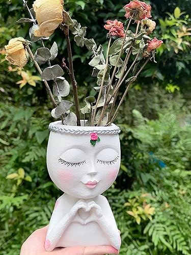 Miniatura 5 de Macetas faciales, macetas de flores, maceta para suculentas, maceta de cabeza para plantas de interior y exterior, maceta de cactus de resina con