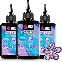 LET'S RESIN Resina UV, kit de resina fina cristalina de baixa viscosidade de 300 g, resina epóxi ultravioleta de cura rápida e baixo encolhimento para artesanato, fundição, moldes de silicone