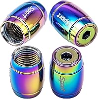 Vista 13 de Tapas de válvula de neumático deportivo, 4 unidades, antirrobo, universales, aluminio, cilindro elíptico con junta tórica, para automóviles