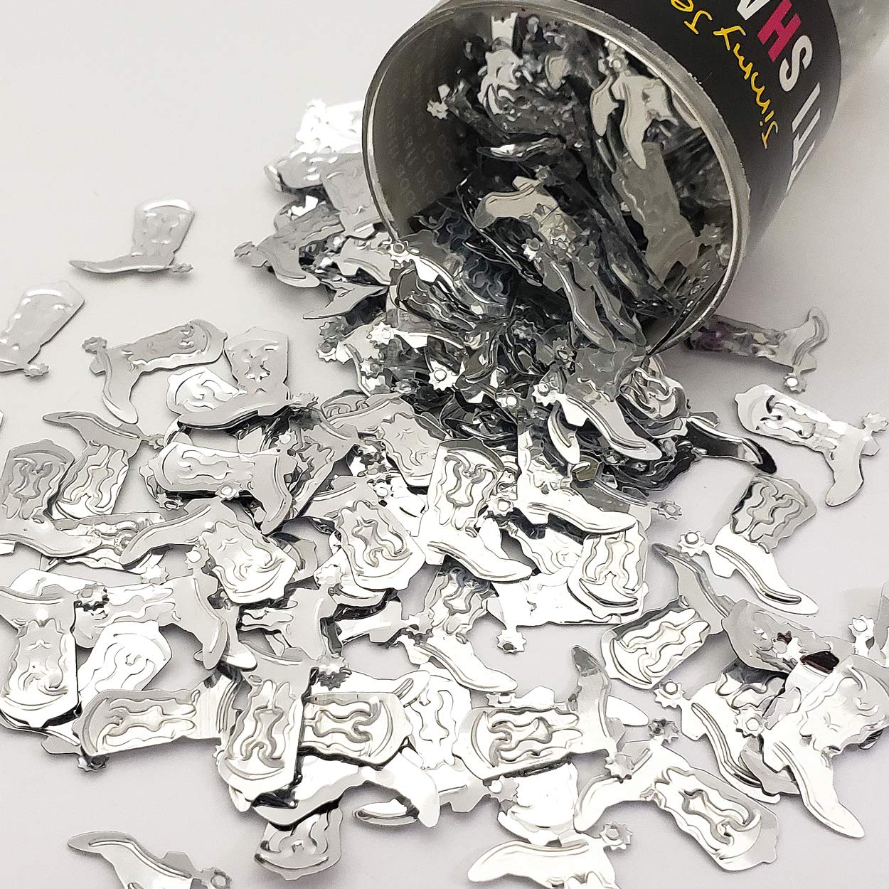 Jimmy Jem'sConfetti Cowboy Boot w/Spur Silver - Retail Pack #9026 QS0