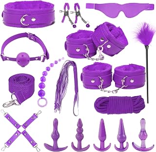 Kits de Bondage 16 Pièces, Qoosea Ensemble de Contention au Lit pour Femme Couple