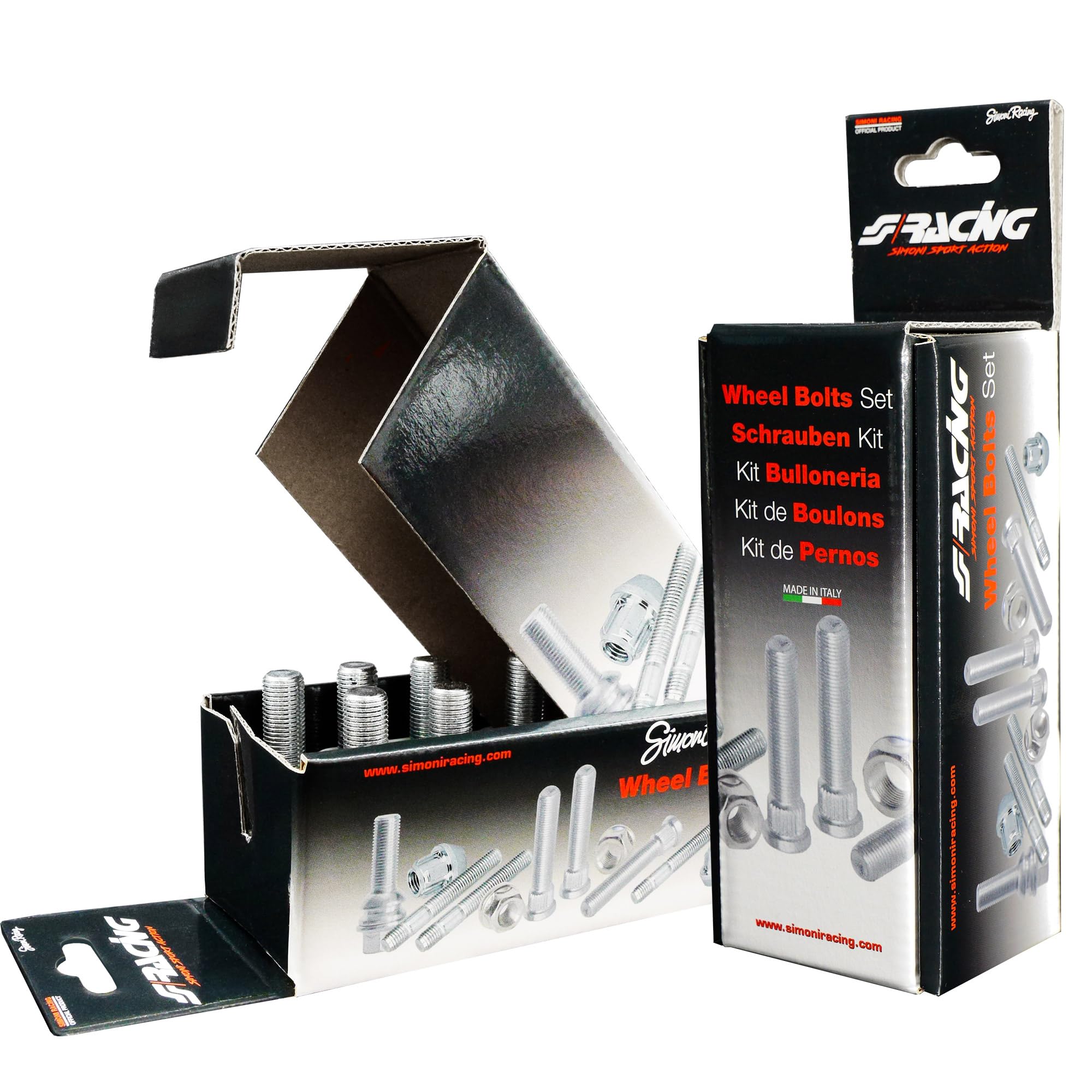Kit 10 bulloni Ruote Chiave 17 M12x1.25 Lunghezza 22 mm Testa conica