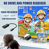 Vista 4 de Tarjeta de captura de video, USB 3.0 HDMI a USBC tarjeta de captura de audio, dispositivos de captura 4K 1080P60 para juegos grabadora de video