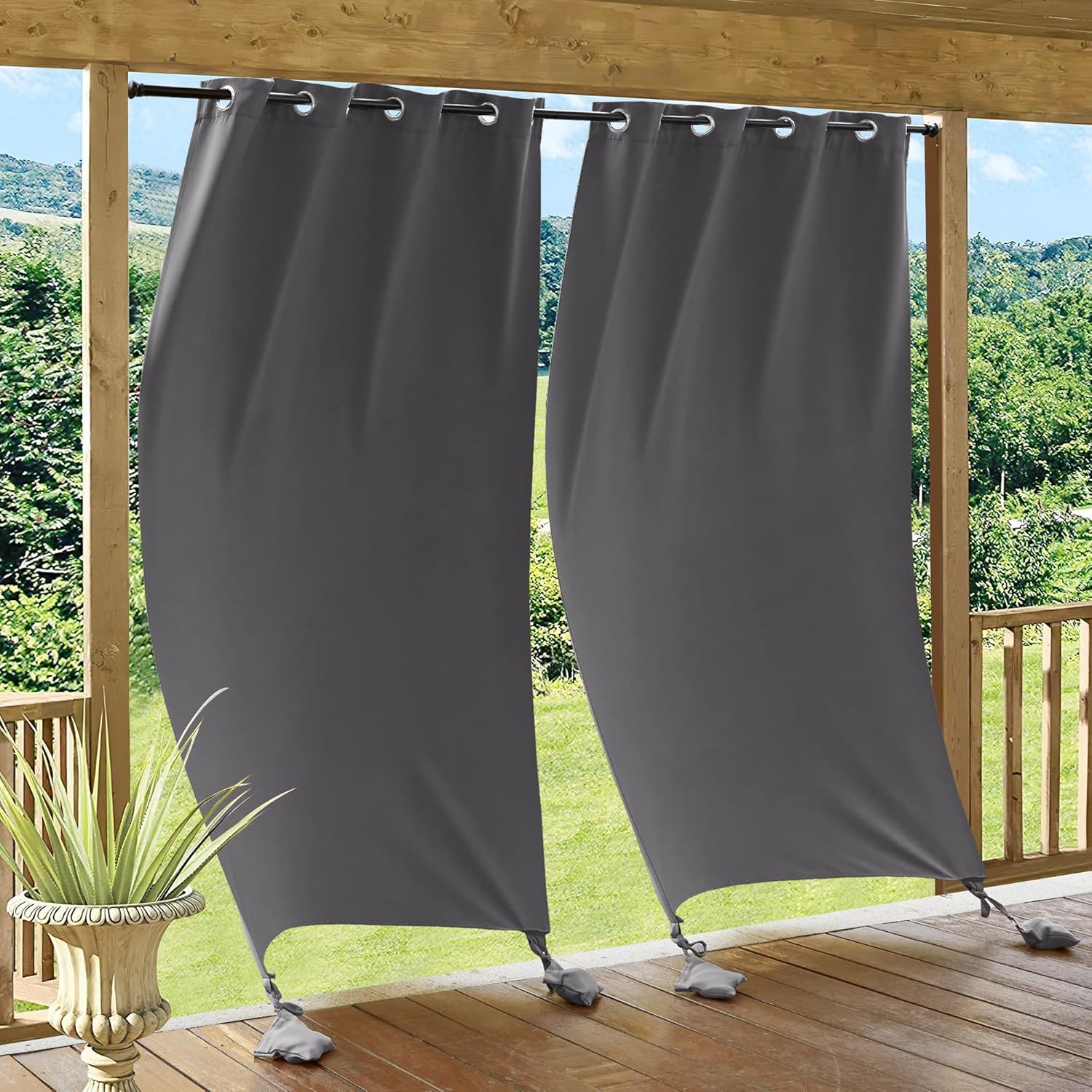 NICETOWN Patio Curtains Outdoor Waterproof Windproof Blackout