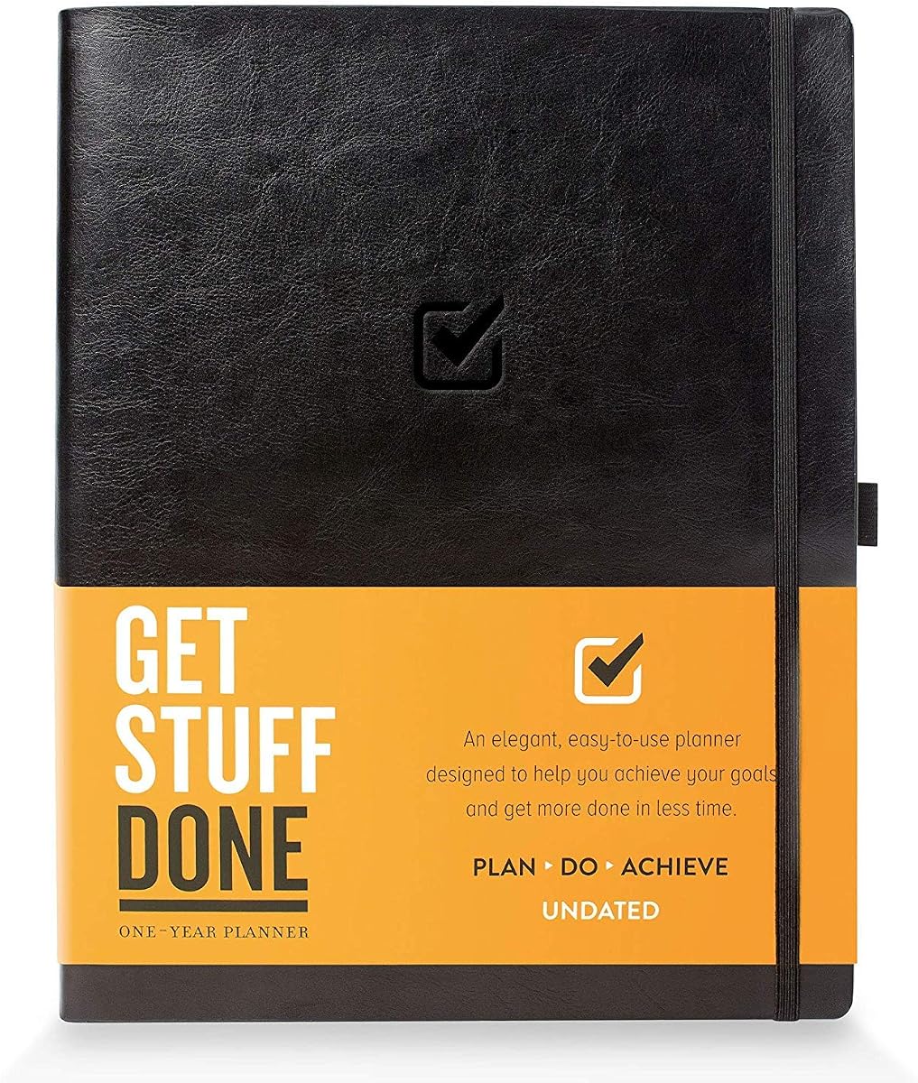 Planner for Productivity - 1 Year Undated Daily Planner, 8.5- x 11- - Sturdy & Smart Organizer for Goal Setting - Personal Organizer for Men & Women