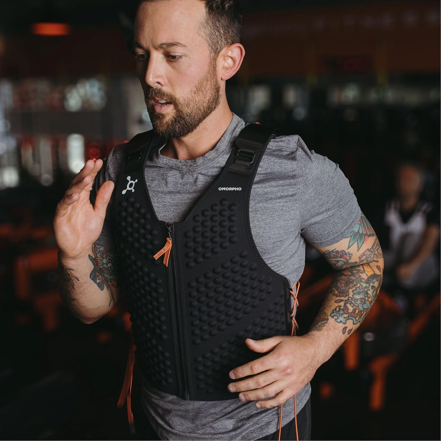 OMORPHO Men’s G-Vest, 10 lb low-profile weighted vest with adjustable, comfort fit. Ideal for strength, running and fitness.