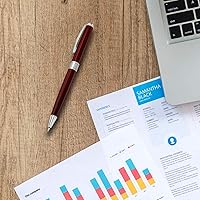 Vista 9 de Cambond Ballpoint Pens Red Pen - Black Ink Fancy Pens for Journaling Gift Business Men Police Flight Attendants, Smooth Writing 1.0 mm Medium Point