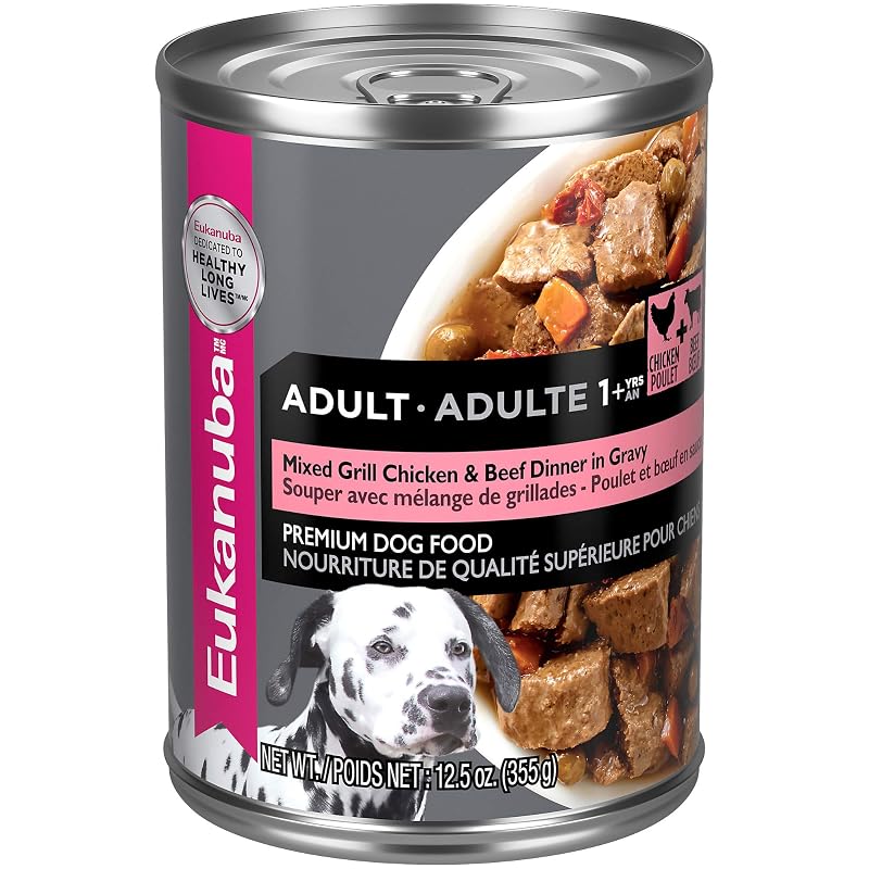 Ração úmida para cães adultos Eukanuba Mixed Grill Chicken & Beef em patê Pacote com 12 latas de 354 g