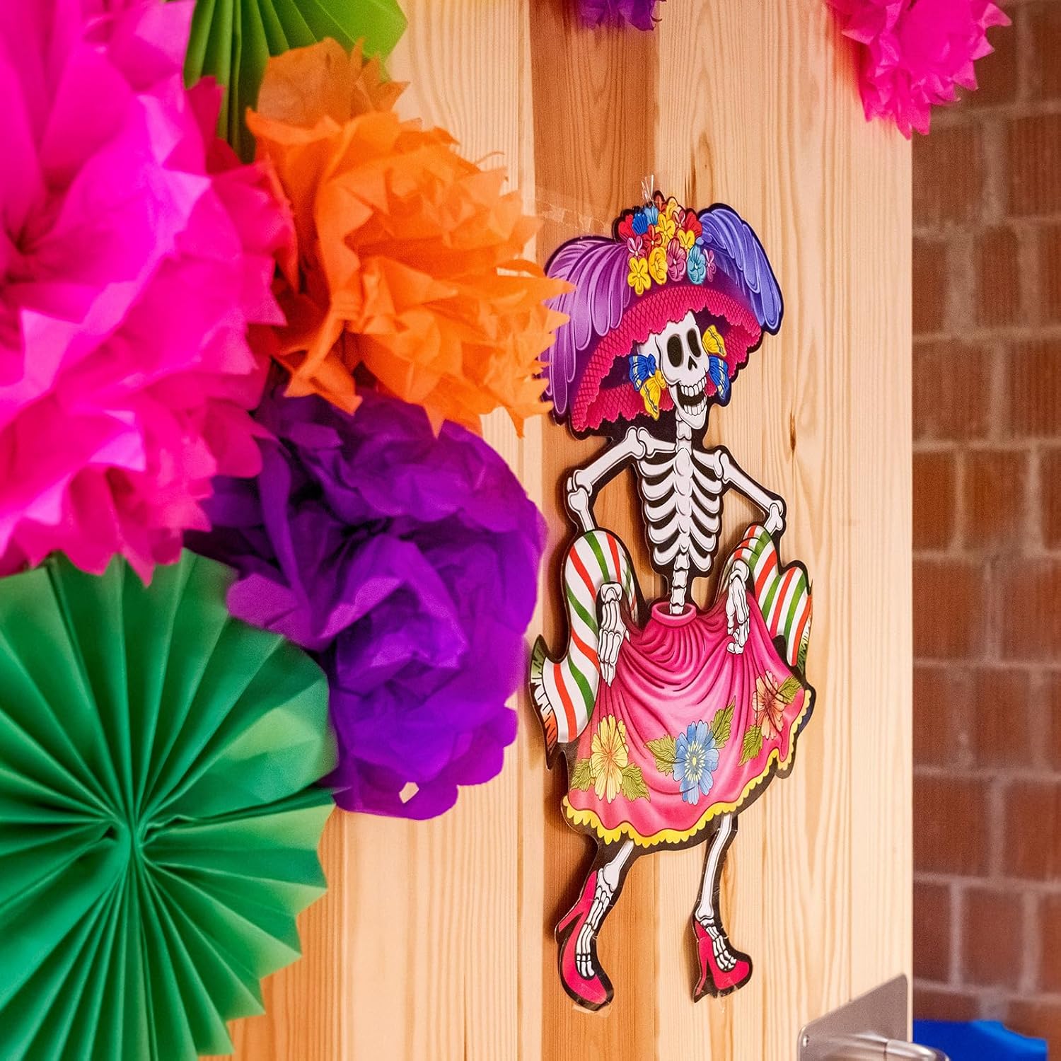 PATIKIL 72 Pcs Mexican Tissue Paper Flowers Colorful Crepe Flowers, Large Flowers Decorations for Wall, Carnival, Party Wedding Birthday Backdrop Craft Day of The Dead