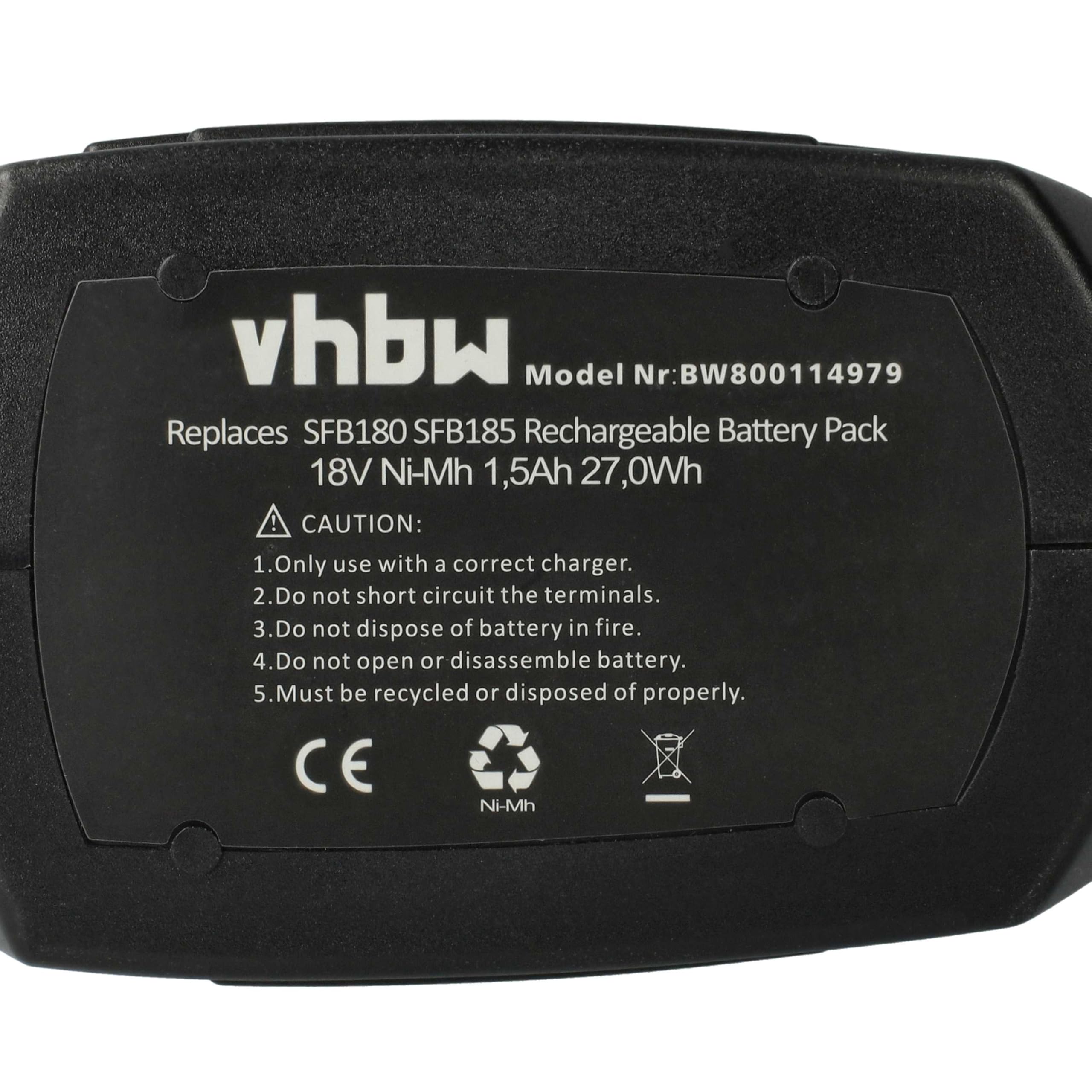 vhbw 3x NiMH akumulator 1500 mAh (18 V) do elektronarzędzi narzędzia Powertools Tools jak Hilti SFB180