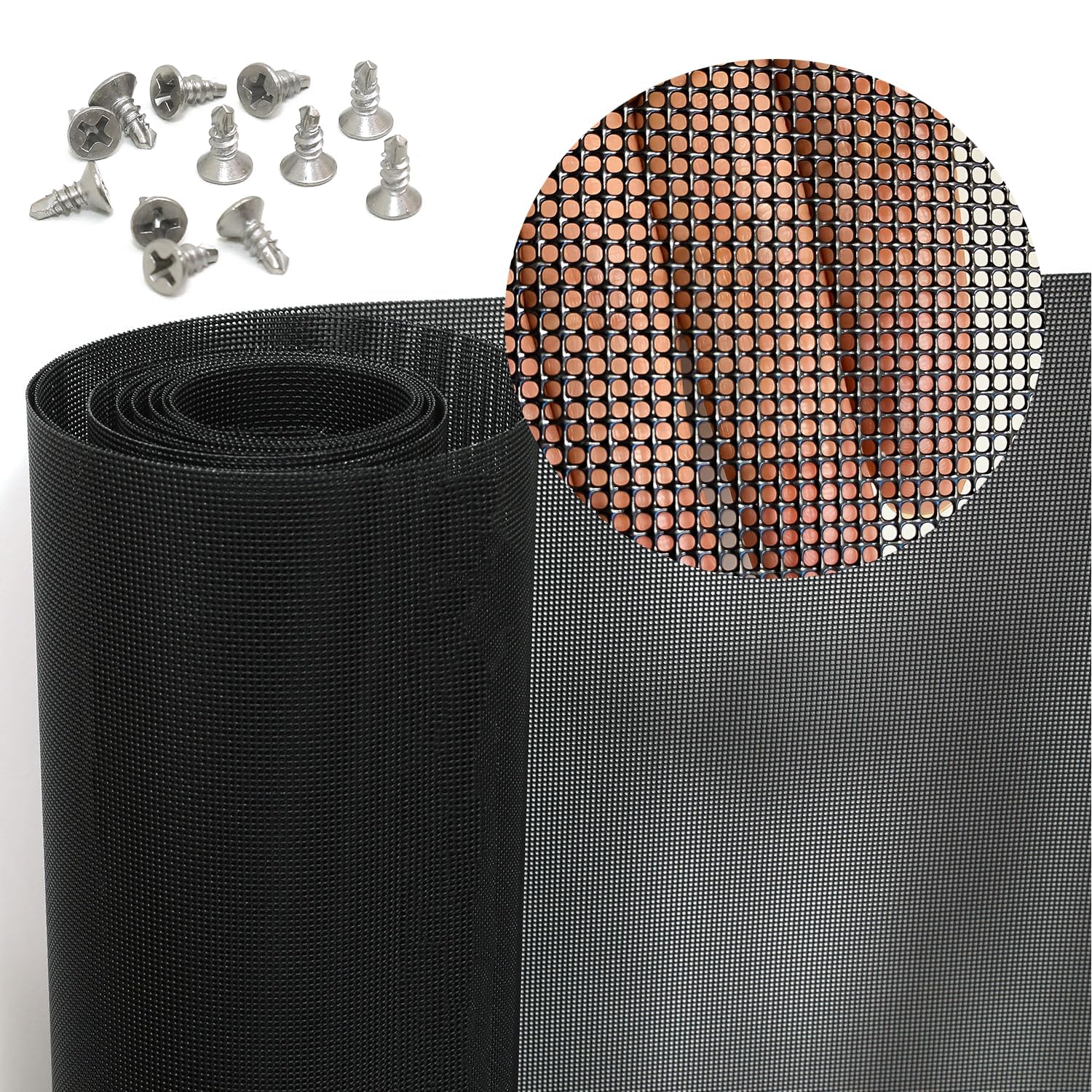 Stainless Steel Screen, 14 Mesh 304 Stainless Steel Security Screen, PVC Coated Heavy Duty 35inch x 10ft Wire Mesh Window Screen Hardware Cloth Sturdy