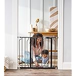 Regalo Safety 38.5 Inch Extra Wide Baby Gate for Doorways & Bottom of Stairs, Pressure Mount Safety Gate for Babies, Toddlers & Pets, Tested & Safe, American Designed, Family Owned, Black