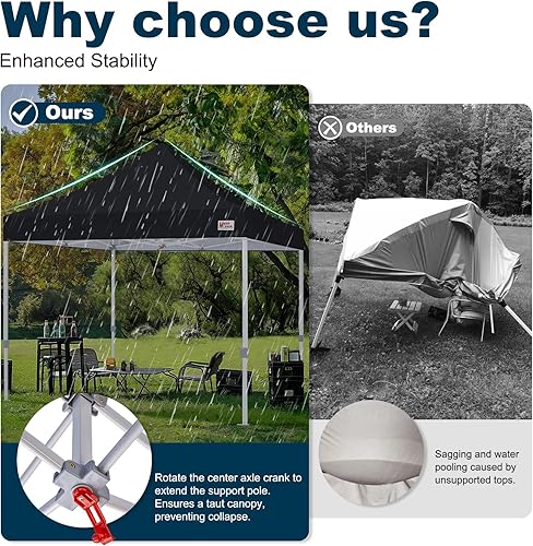 Miniatura 3 de MASTERCANOPY Tienda de campaña desplegable de grado comercial, refugio instantáneo de 10 x 10 (negro)